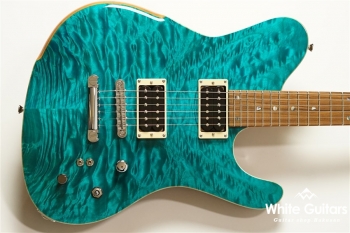 Border Custom 666 Quilted Maple Top Mahogany Back - Borabora Blue
